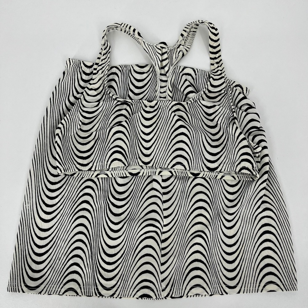 Vintage Hollywood Splash Wavy Psychedelic Swim Set Bikini Top & Skirt Large